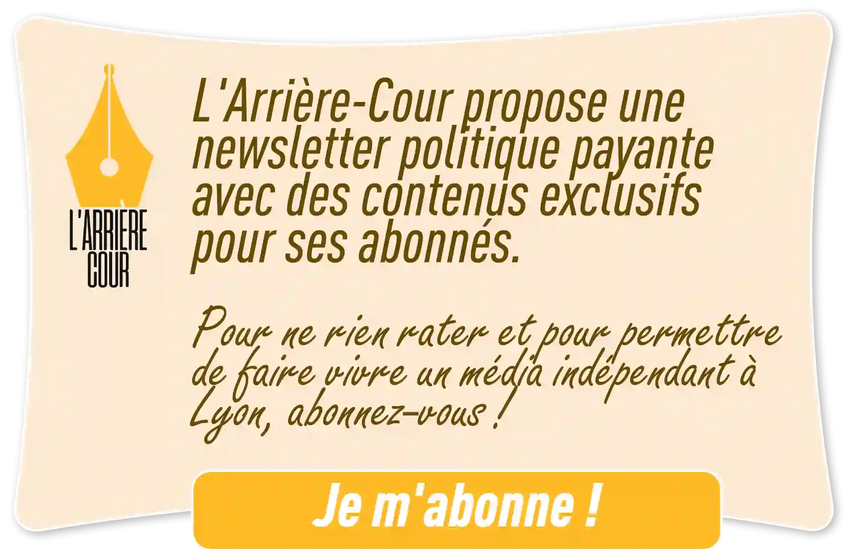 Abonnez-vous à L'Arrière-Cour